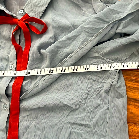 Blue Ruffle front blouse - Picture 11 of 13